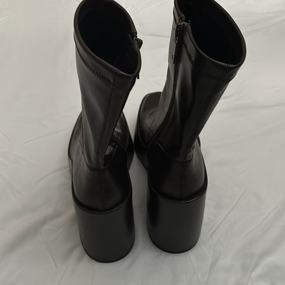 Zara platform boots size 37 dark chestnut brown - Picture 6 of 6